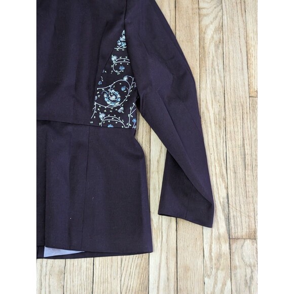 HW Design Blazer Jacket Floral Paisley Print Button Front Career Womens Size 14 - Picture 10 of 13